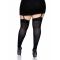 Leg Avenue Nylon Thigh Highs + PLUS SI Black