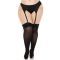 Чулки Leg Avenue Lace top opaque thigh highs Black 1X/2X