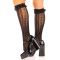 Носочки ажурные с рюшами Leg Avenue Sweetheart Ruffle Cuff Knee Highs Black, высокие