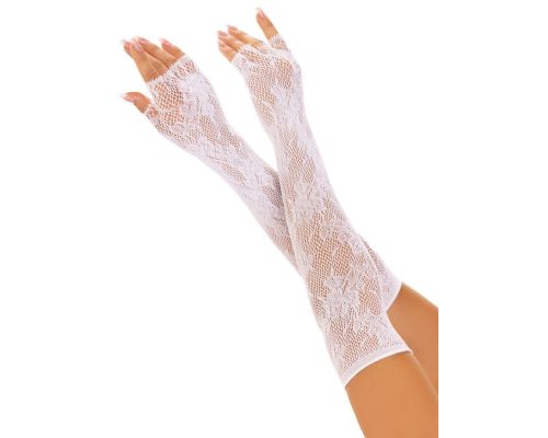 Митенки Leg Avenue Lace Opera Length Fingerless Gloves White