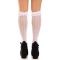 Носочки ажурные с рюшами Leg Avenue Sweetheart Ruffle Cuff Knee Highs White, высокие