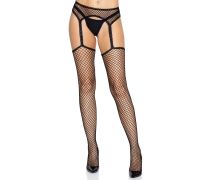 Leg Avenue Net stockings with garter belt Black O/S