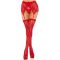 Чулки Leg Avenue Leg Avenue Lace thigh highs & garterbelt Red One Size