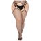 Чулки Leg Avenue Stokings with O-ring Attached Garter Belt Black 1X/2X