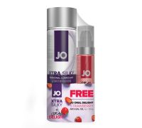 Комплект System JO GWP — Xtra Silky Silicone 120 мл & Oral Delight — Strawberry 30 мл