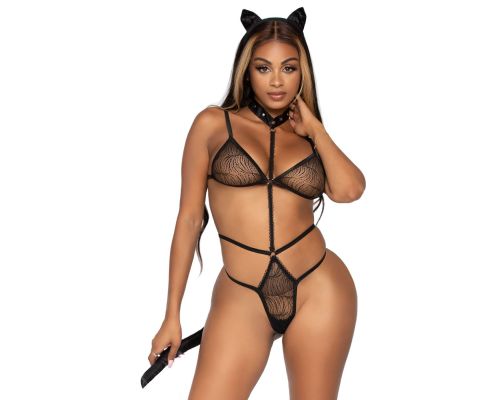 Leg Avenue Roleplay Sex Kitten Black O/S