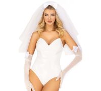 Эротический костюм невесты Leg Avenue Tiered bridal veil O/S