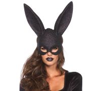 Leg Avenue Glitter masquerade rabbit mask Black