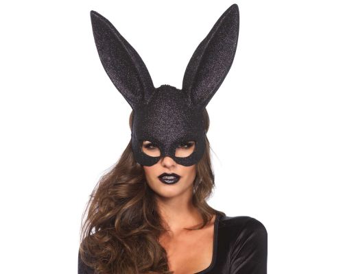 Leg Avenue Glitter masquerade rabbit mask Black