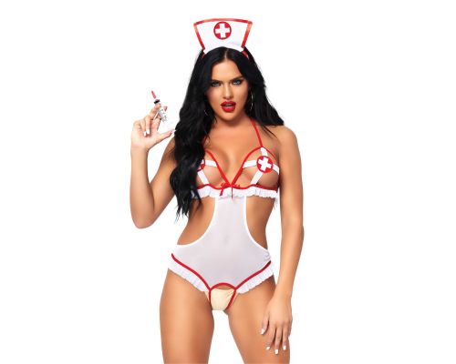 Leg Avenue Roleplay Naughty Nurse OS White/Red