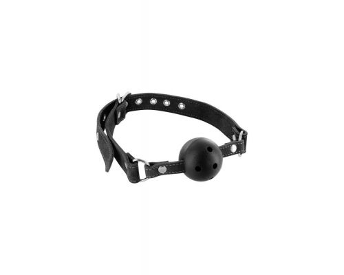 Кляп Fetish Tentation Premium Leather gag with stiff ball