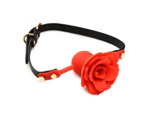 Кляп Master Series Blossom Silicone Rose Gag - Red