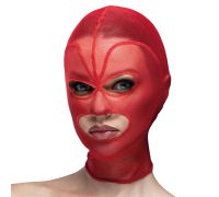 Маска сердце сетка с открытым ртом и глазами Feral Feelings - Hearts Mask Red/Red