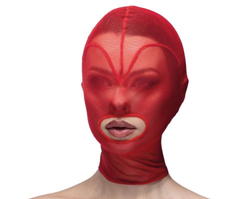 Маска сердце сетка с открытым ртом Feral Feelings - Hearts Mask Red/Red