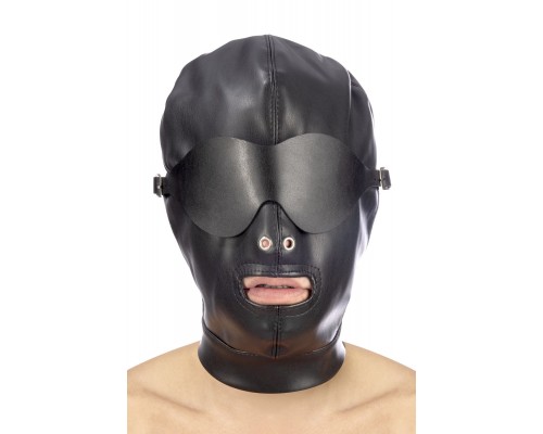 Капюшон для БДСМ со съемной маской Fetish Tentation BDSM hood in leatherette with removable mask