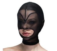 Маска сердце сетка с открытым ртом Feral Feelings - Hearts Mask Black/Black