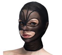 Маска сердце сетка с открытым ртом и глазами Feral Feelings - Hearts Mask Black/Black