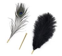 Щекоталка LOCKINK SEVANDA Natural Peacock Flirting Feather Tickler, перо павлина