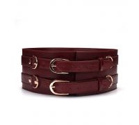 Кожаный пояс для бондажа Liebe Seele Wine Red Waist Cuff S Size