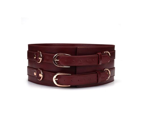 Кожаный пояс для бондажа Liebe Seele Wine Red Waist Cuff S Size