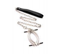 Зажим для половых губ с поводком Master Series Pussy Tugger Adjustable Vagina Clamp with Chain