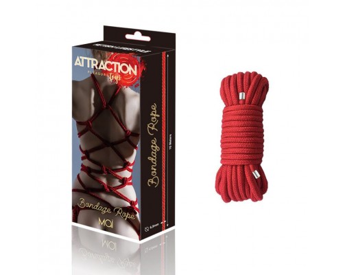 Веревка для BDSM BTB Bondage Rope Red, длина 10 м, диаметр 65 мм, полиэстер