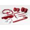 Набор Feral Feelings BDSM Kit 7 Red, наручники, поножи, коннектор, маска, паддл, кляп, зажимы