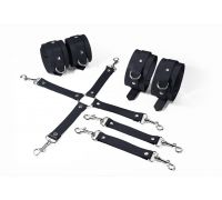 Набор Feral Feelings BDSM Kit 3 Black, наручники, поножи, коннектор