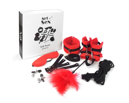 Набор БДСМ Art of Sex - Soft Touch BDSM Set, 9 предметов, Красный