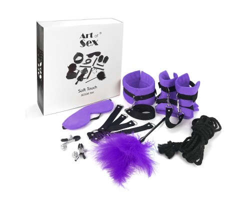 Набор БДСМ Art of Sex - Soft Touch BDSM Set, 9 предметов, Фиолетовый