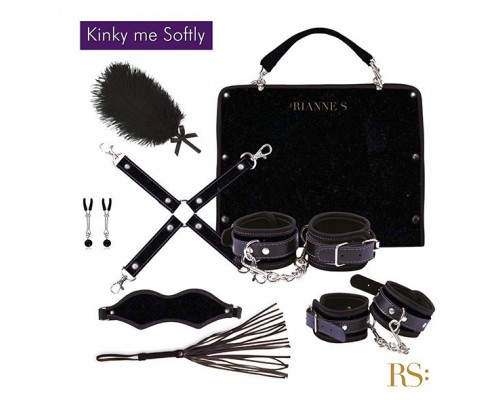 Подарочный набор для BDSM RIANNE S - Kinky Me Softly Black: 8 предметов для удовольствия