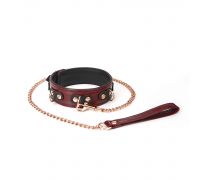 Ошейник с поводком Liebe Seele Wine Red Collar and Leash