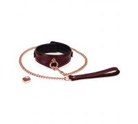 Ошейник с поводком Liebe Seele Wine Red Curved Collar