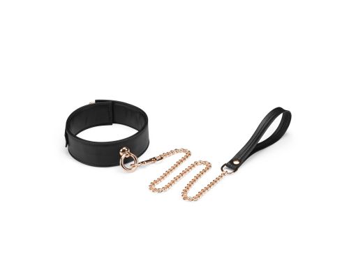 Ошейник с поводком Liebe Seele Black Organosilicon Collar with Leash