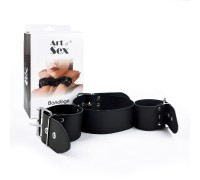 Ошейник с наручниками из натуральной кожи Art of Sex - Bondage Collar with Handcuffs