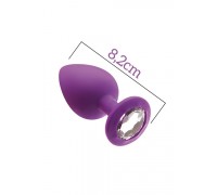 Анальная пробка с кристаллом MAI Attraction Toys №48 Purple, длина 8,2см, диаметр 3,5см