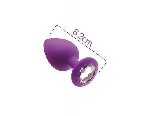 Анальная пробка с кристаллом MAI Attraction Toys №48 Purple, длина 8,2см, диаметр 3,5см