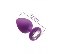 Анальная пробка с кристаллом MAI Attraction Toys №49 Purple, длина 9,5см, диаметр 4см