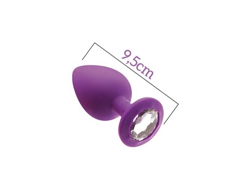 Анальная пробка с кристаллом MAI Attraction Toys №49 Purple, длина 9,5см, диаметр 4см