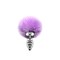 Металлическая анальная пробка Кроличий хвостик Alive Fluffly Twist Plug S Purple