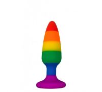 Анальная пробка Wooomy Hiperloo Silicone Rainbow Plug S