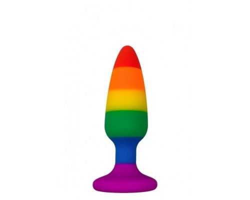 Анальная пробка Wooomy Hiperloo Silicone Rainbow Plug S