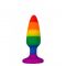 Анальная пробка Wooomy Hiperloo Silicone Rainbow Plug S