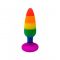 Анальная пробка Wooomy Hiperloo Silicone Rainbow Plug S