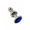 Анальная пробка Wooomy Lollypop Double Ball Metal Plug Blue S