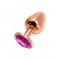 Анальная пробка Wooomy Tralalo Rose Gold Metal Plug MAGENTA M