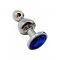 Анальная пробка Wooomy Lollypop Double Ball Metal Plug Blue L