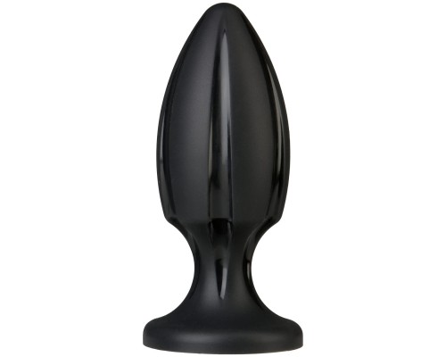 Анальный плаг с каналами для смазки Doc Johnson Platinum Premium Silicone - The Rocket - Black