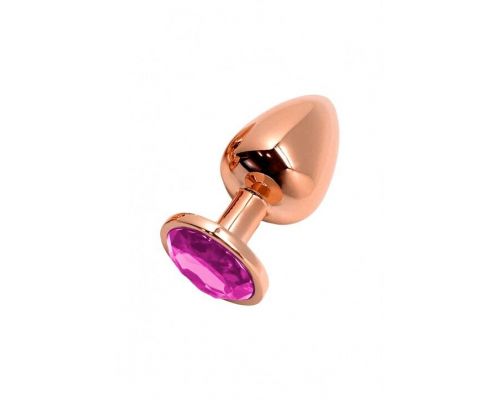 Анальная пробка Wooomy Tralalo Rose Gold Metal Plug MAGENTA S