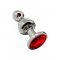 Анальная пробка Wooomy Lollypop Double Ball Metal Plug Red L